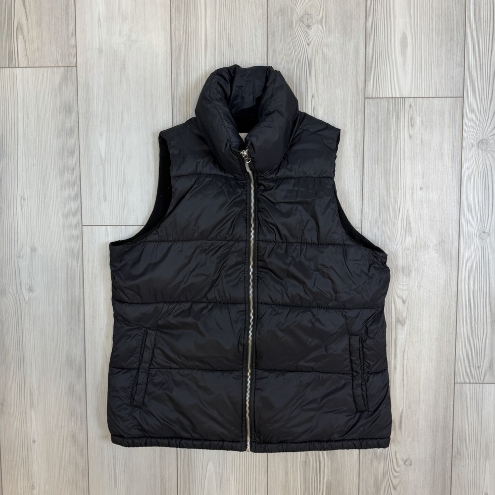 Old Navy Women's‎ Large Frost-Free Puffer Vest in Black Pockets 285233